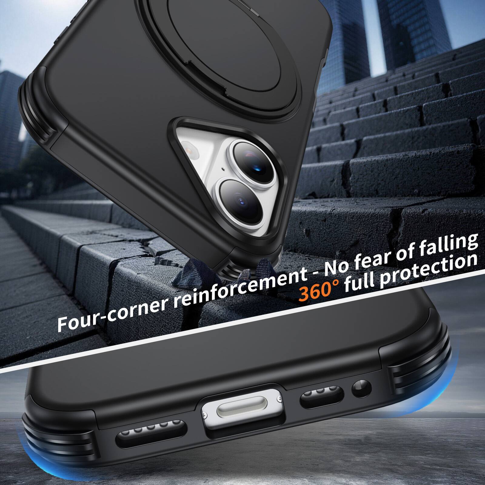 Four-corner reinforcement - No fear of falling  
360° full protection