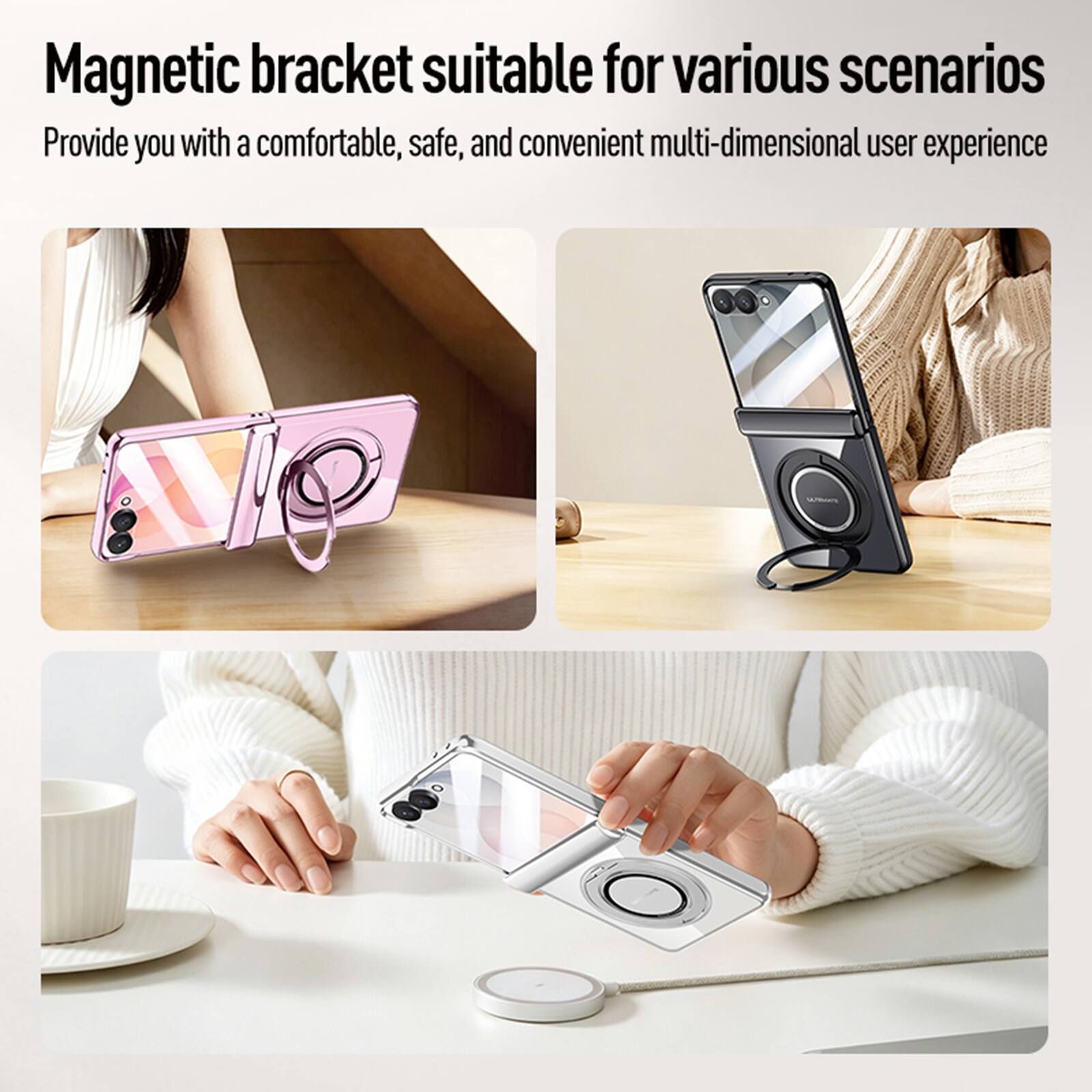 Magnetic bracket suitable for various scenarios  
Provide you with a comfortable, safe, and convenient multi-dimensional user experience