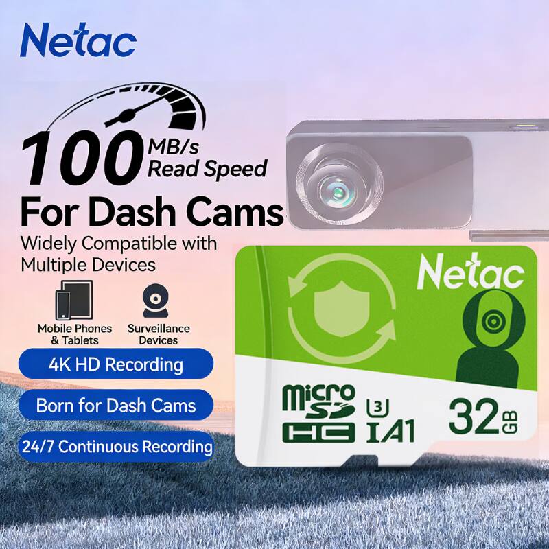 Netac 100 MB/s Read Speed For Dash Cams Widely Compatible with Multiple Devices Netac Mobile Phones Surveillance & Tablets Devices 4K HD Recording Born for Dash Cams 24/7 Continuous Recording Micro SD 32 GB