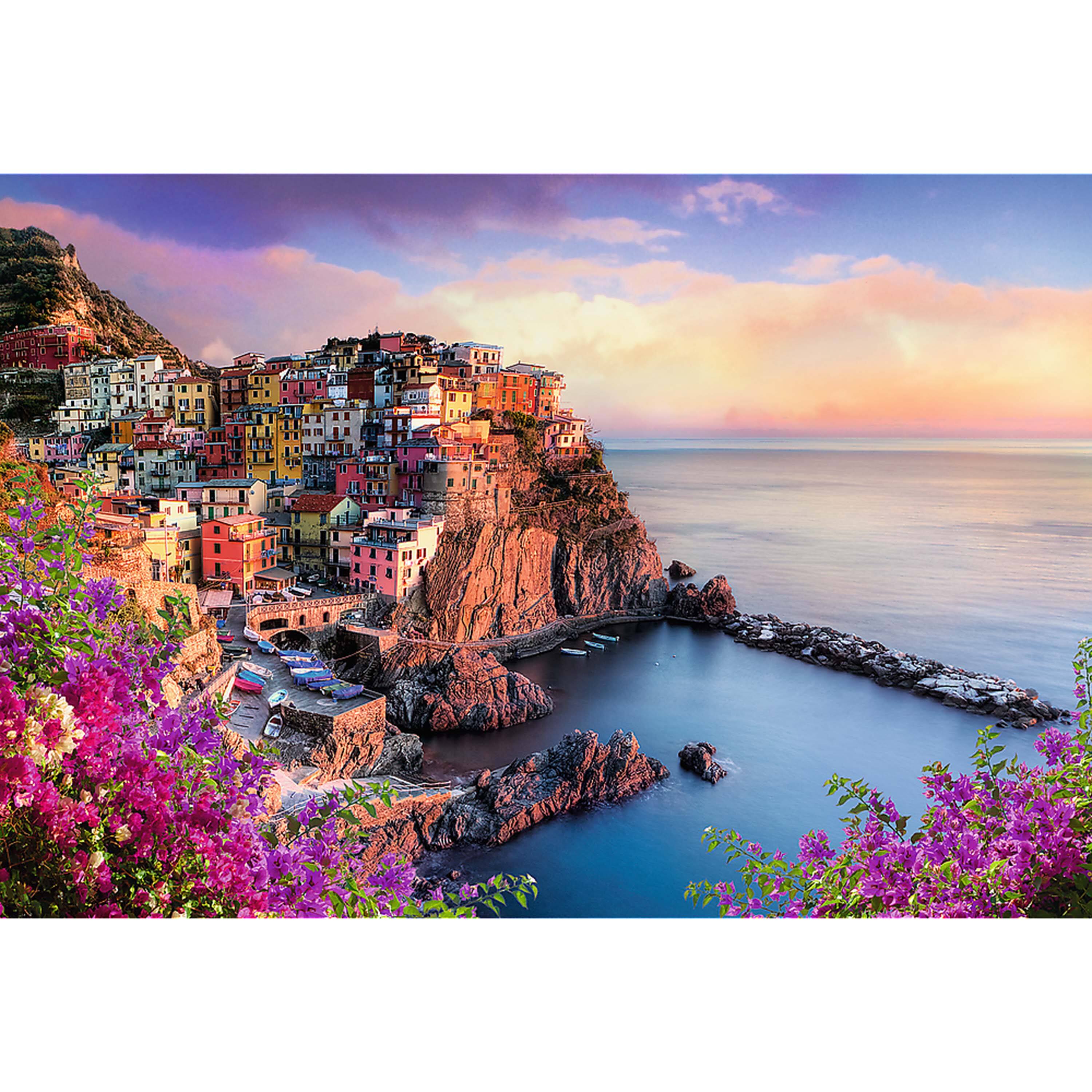 Alt View 1. Trefl - Trefl Red 1500 Piece Puzzle - View of Manarola.