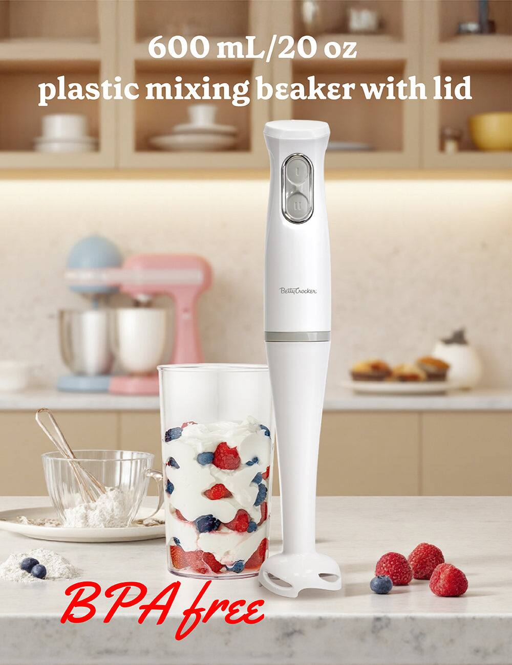 600 mL/20 oz plastic mixing beaker with lid  
BPA free