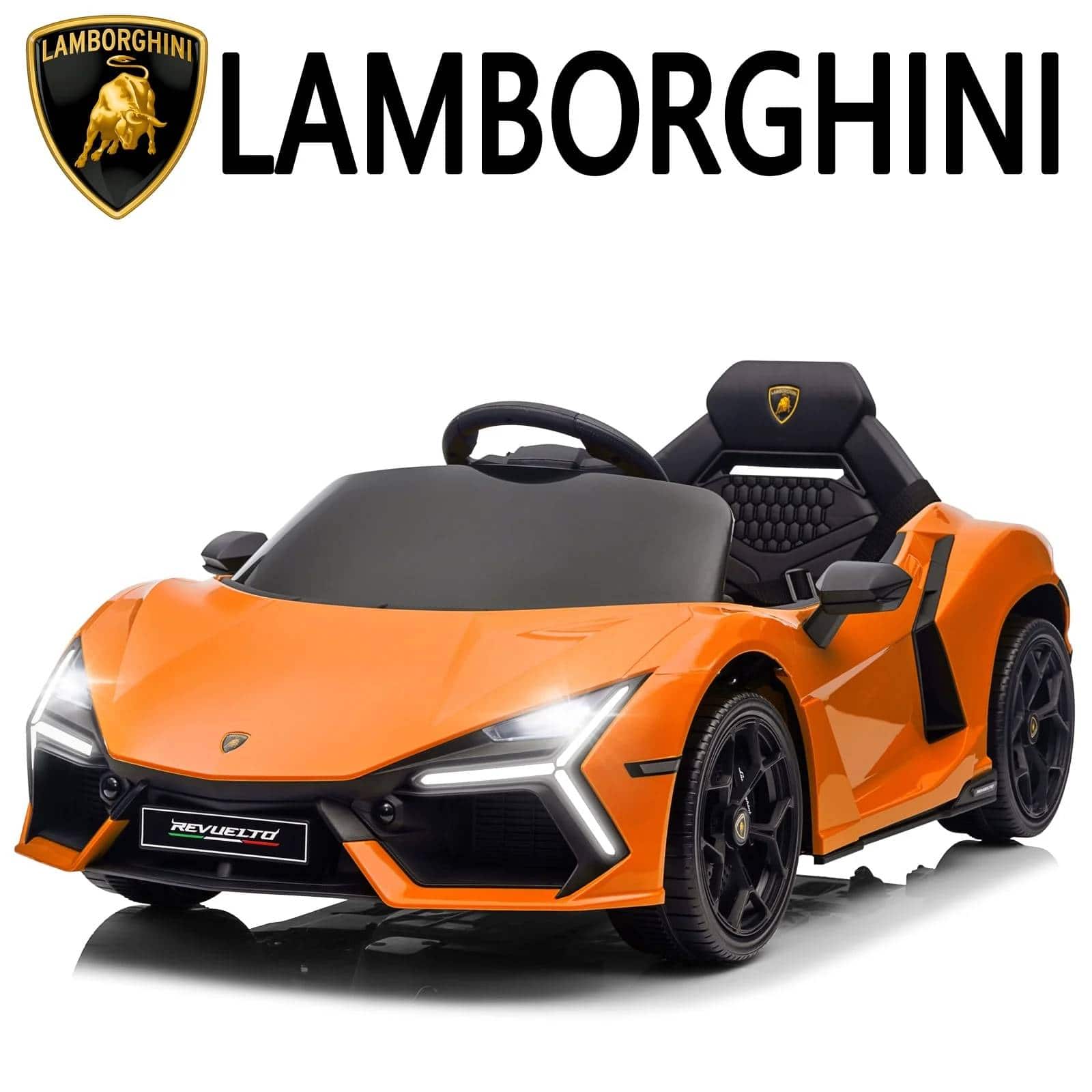 Winado - 12V Powered Ride on Car, Licensed Lamborghini Revuelto Ride on Toys Car - Orange