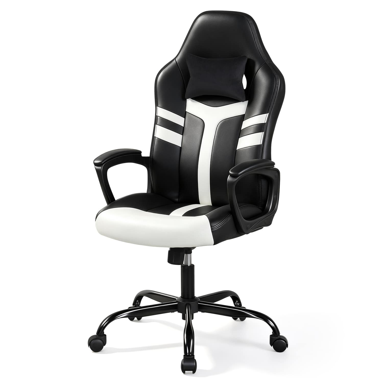 WELLFOR - Faux Leather Upholstered Office Chair with Removable Head Pillow and Rocking Function - White price history on PriceWatchPro
