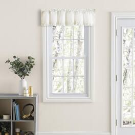 Ellis Curtain - Ellis Home Classic Narrow Ruffle Color Rod Pocket Valance 74" X 12" - Natural