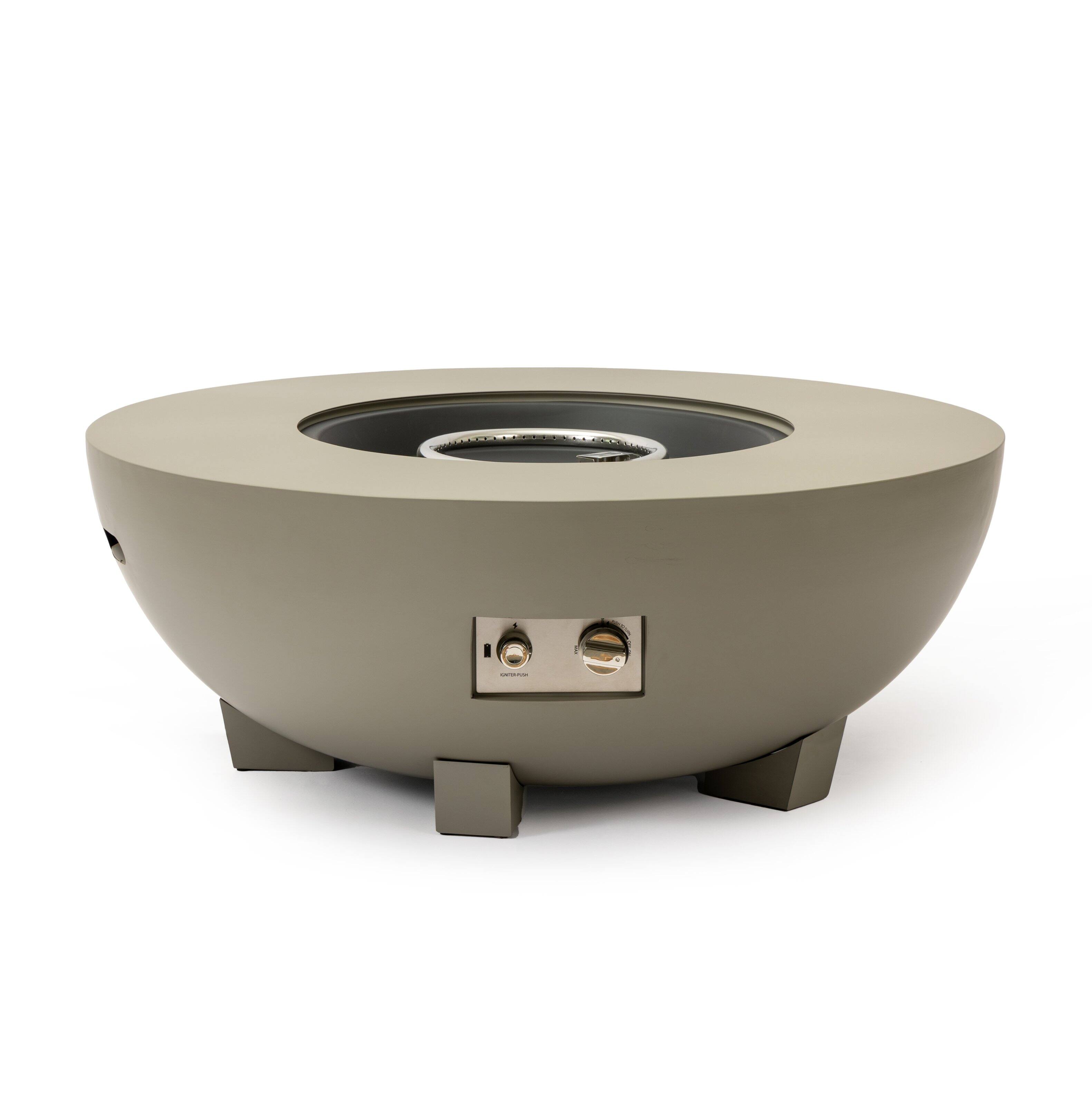 Angle. PexFix - 36" Round Propane Fire Pit Table, 50,000 BTU Outdoor Heater with Push-Button Ignition for Patio - Grey.