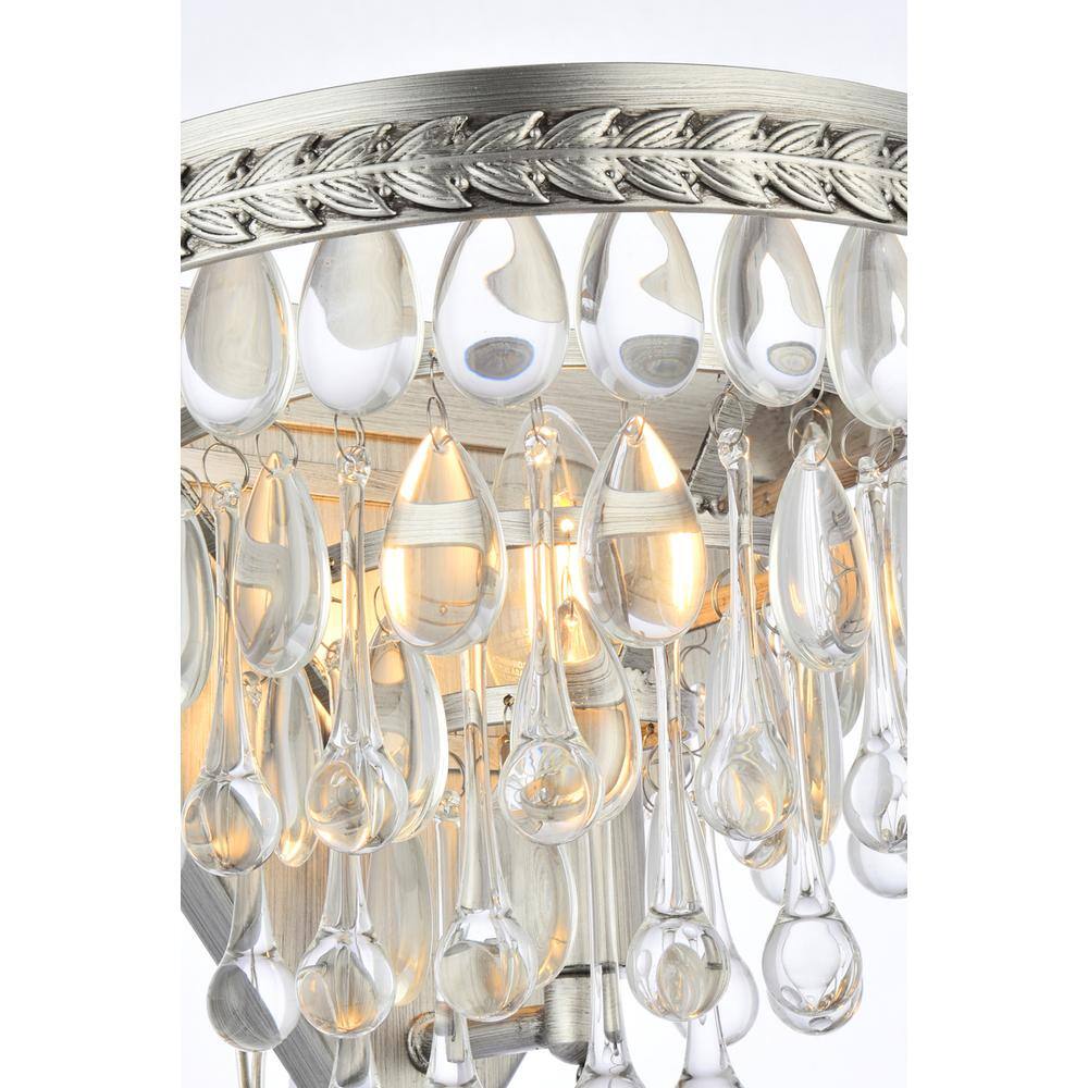 Back. Urban Classic - Nordic 1 light antique silver Wall Sconce Clear Royal Cut Crystal - Antique Silver.