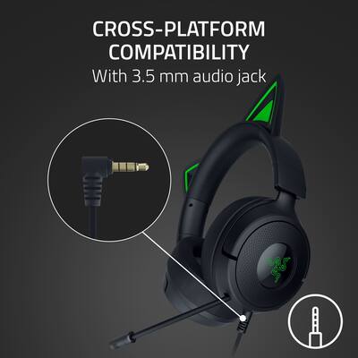 Razer Kraken Kitty V3 X Wired Over the Ear Gaming Headset for PC