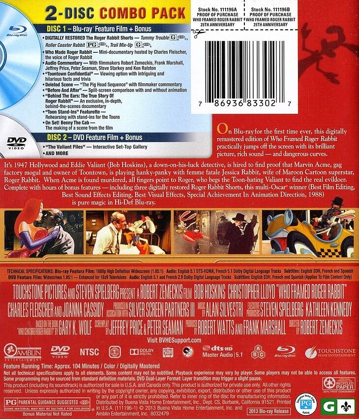 Alt View 1. Who Framed Roger Rabbit (25th Anniversary Edition)   - BLU-RAY.