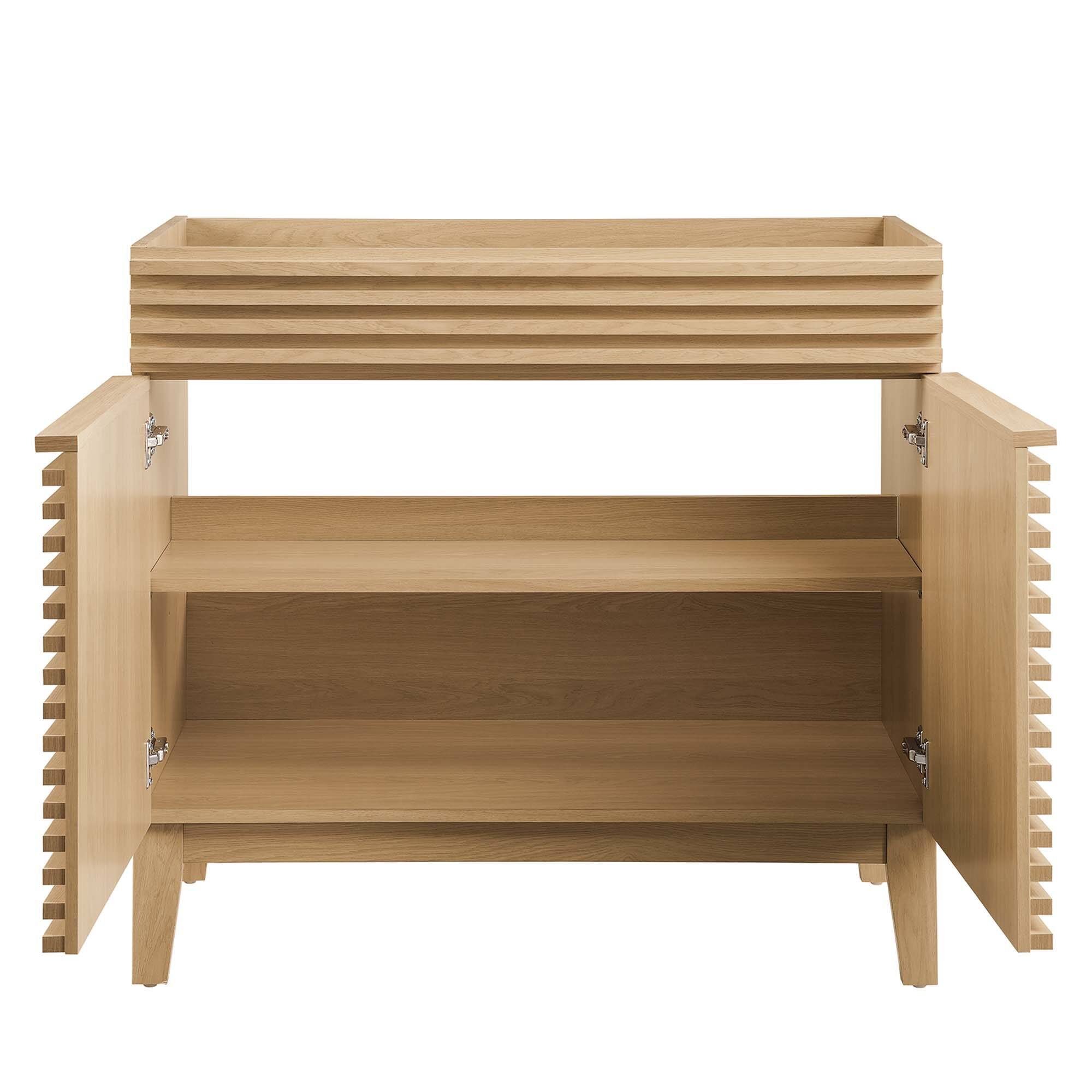 Alt View 4. Modway - Render 30" and 36" Bathroom Cabinets Basin Not Included by Modway - Oak.