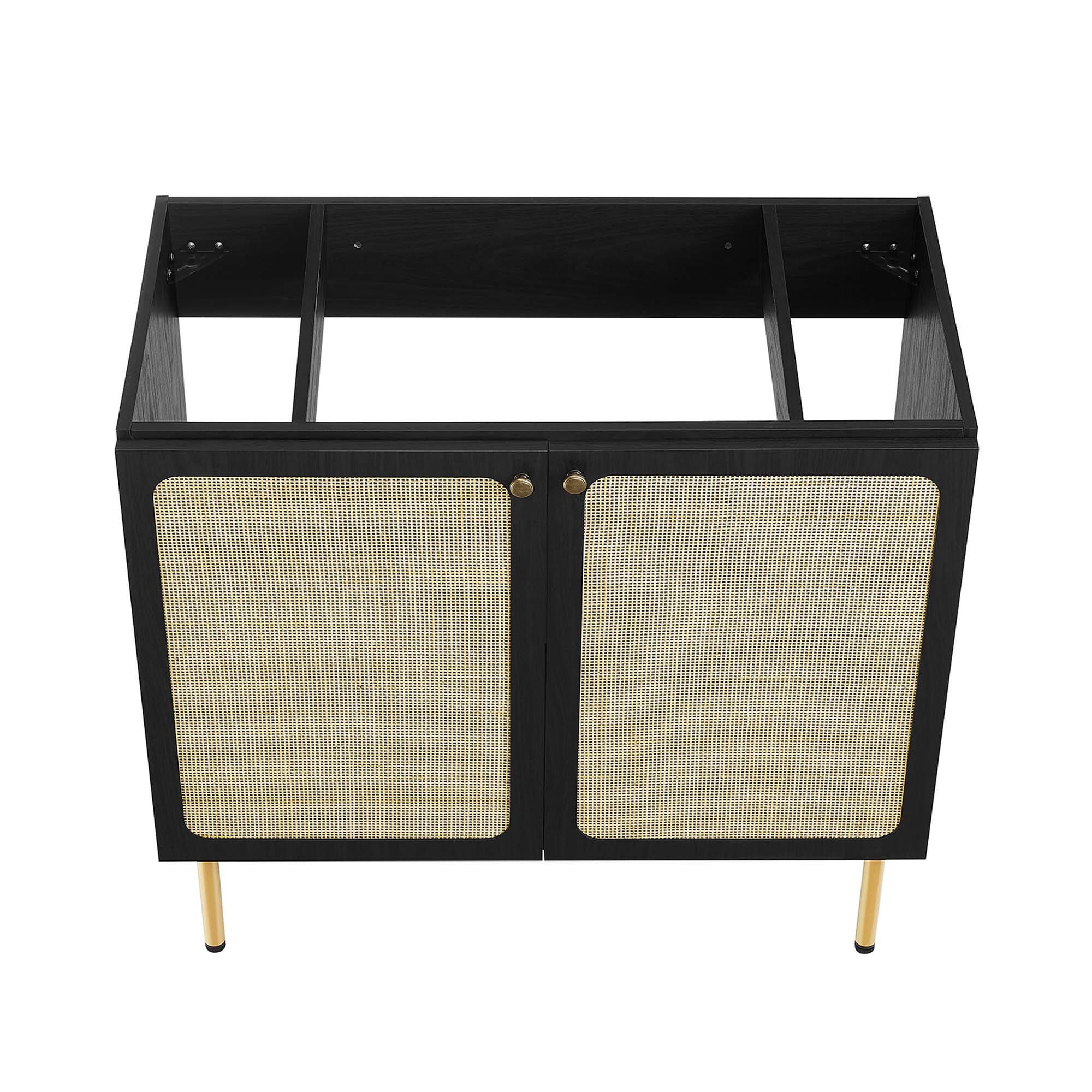 Alt View 4. Modway - Chaucer Bathroom Cabinet Basin Not Included by Modway - Black.