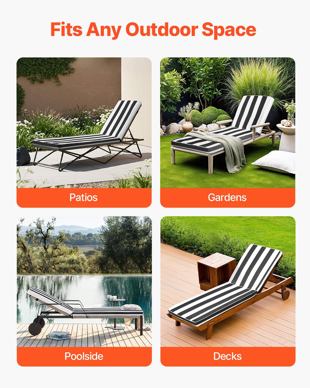 Fits Any Outdoor Space

- Patios
- Gardens
- Poolsides
- Decks
