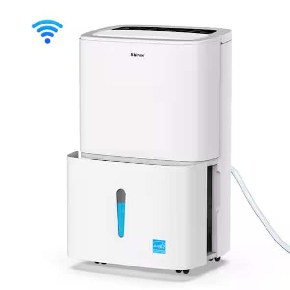 Edendirect - 150 pt. 7,000 sq.ft. Portable Dehumidifier in White with WiFi Control, Built-in Pump, Dual-Filter, Auto Defrost