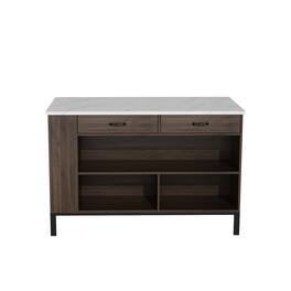 Famapy - Kitchen Island Storage Cabinet: Smart Organization for Modern Kitchens - Brown & White