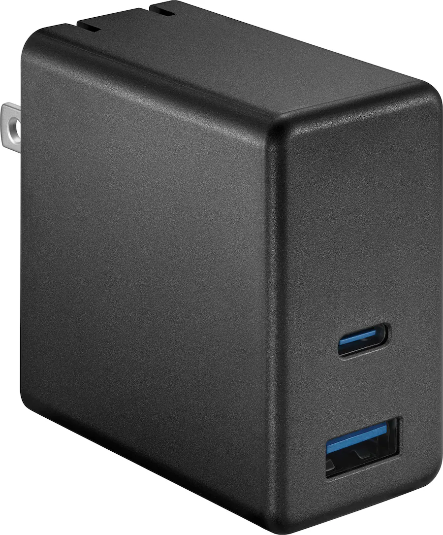 Best Buy essentials™ 65W Dual Port USB C and USB Wall Charger for