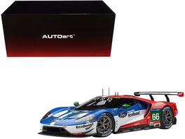 Ford GT #66 B. Johnson - S. Mucke - O. Pla Le Mans (2016) 1/18 Model Car by Autoart - Blue And Red And White
