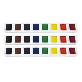 Prang - Half Pan Watercolor Refill Tray 8 Colors 3 Per Box 3 Boxes