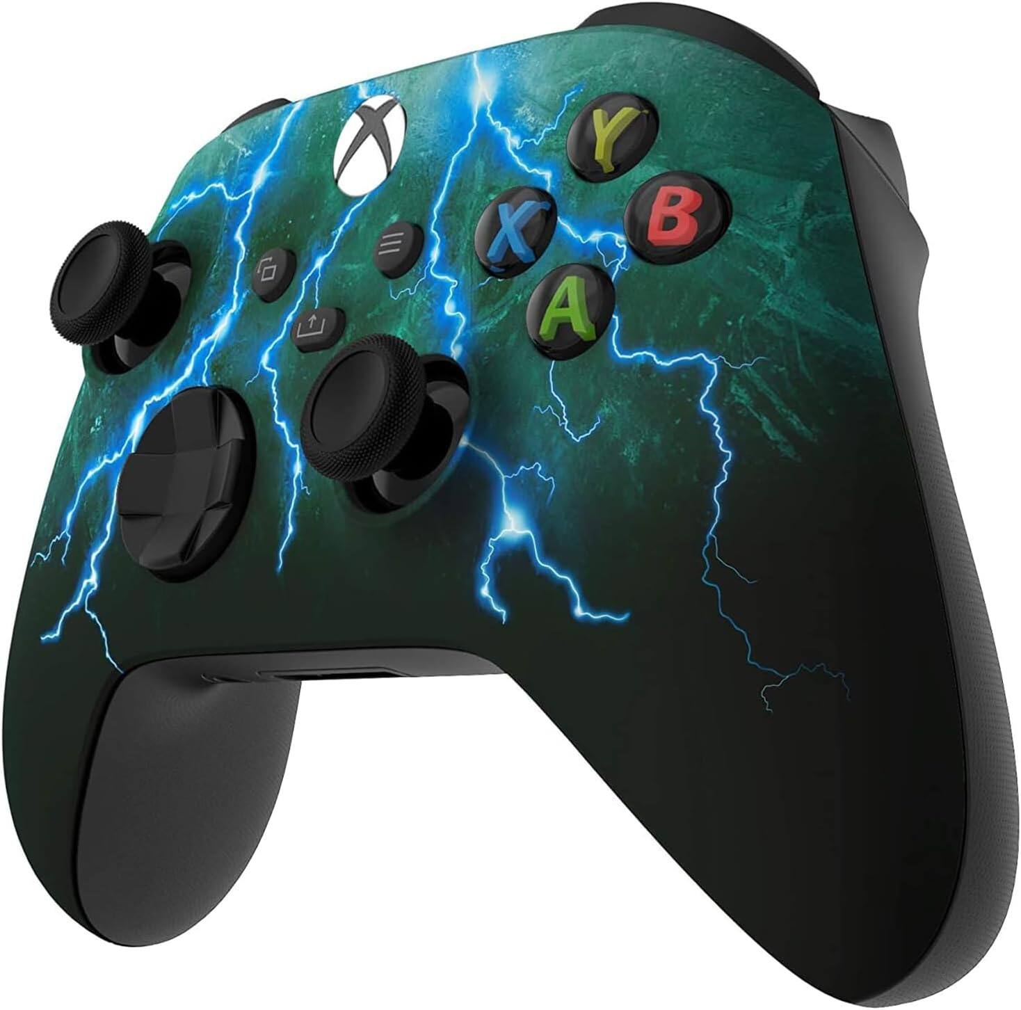 Angle. Custom Controllerzz - Custom Wireless Controller for Xbox Series X|S, Xbox One, & PC - Green Skies.