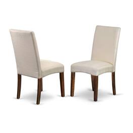 East West Furniture - AMDR3-MAH-01 3 Piece Dining Table Set - 1 Wooden Dining Table and 2 Cream Padded Chairs - Finish - Mahogany