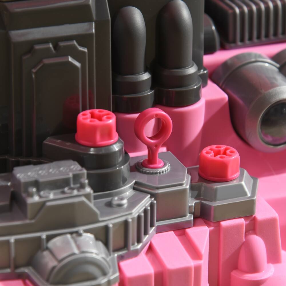 Alt View 1. Ropilly - Ropilly Pink Mechanic Toy Set 61-Piece Engine Disassembly Workshop with Steering Wheel.