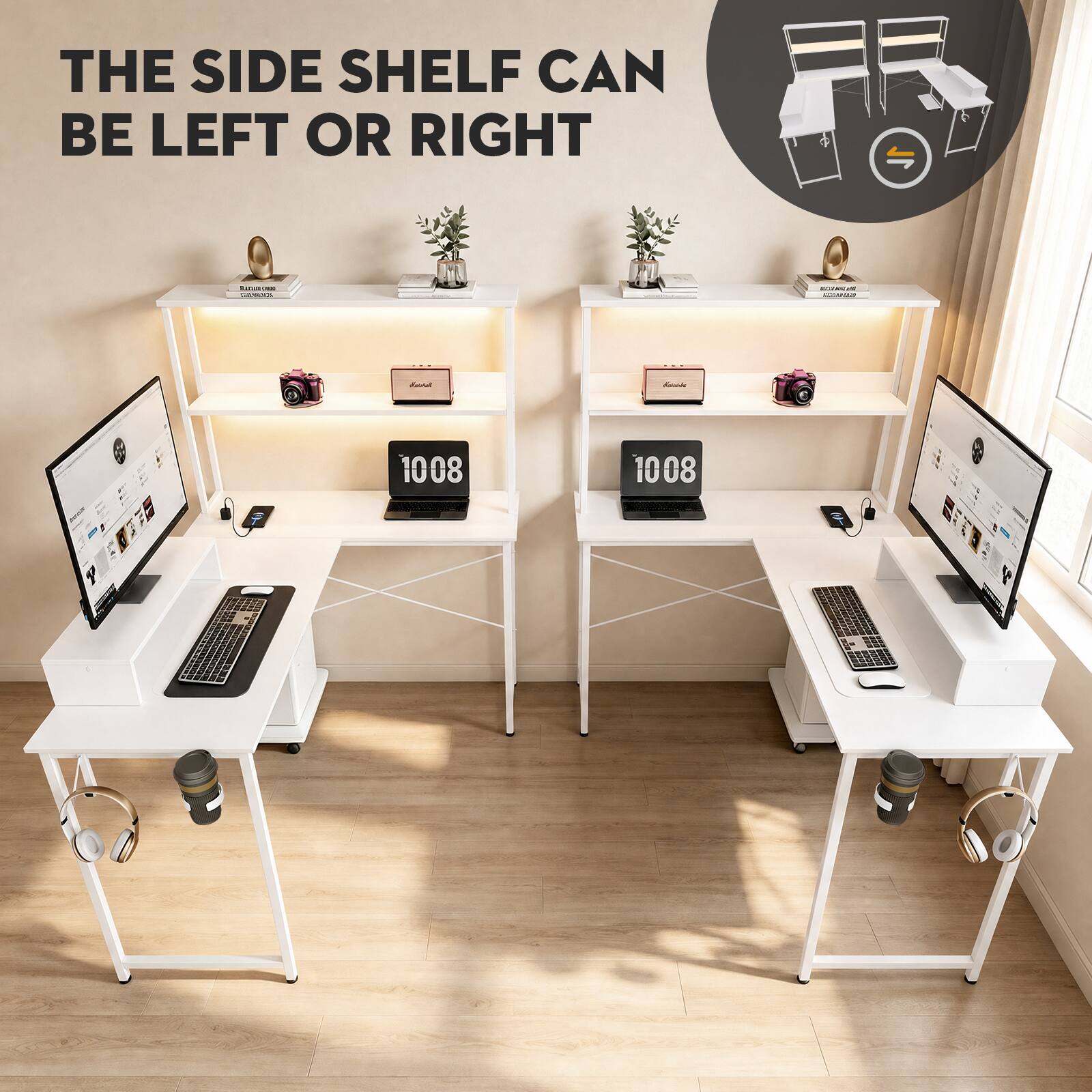 THE SIDE SHELF CAN BE LEFT OR RIGHT

Plament LISK SAVES

ROANALITE COMMENT

hand

Kructe

1008

1008