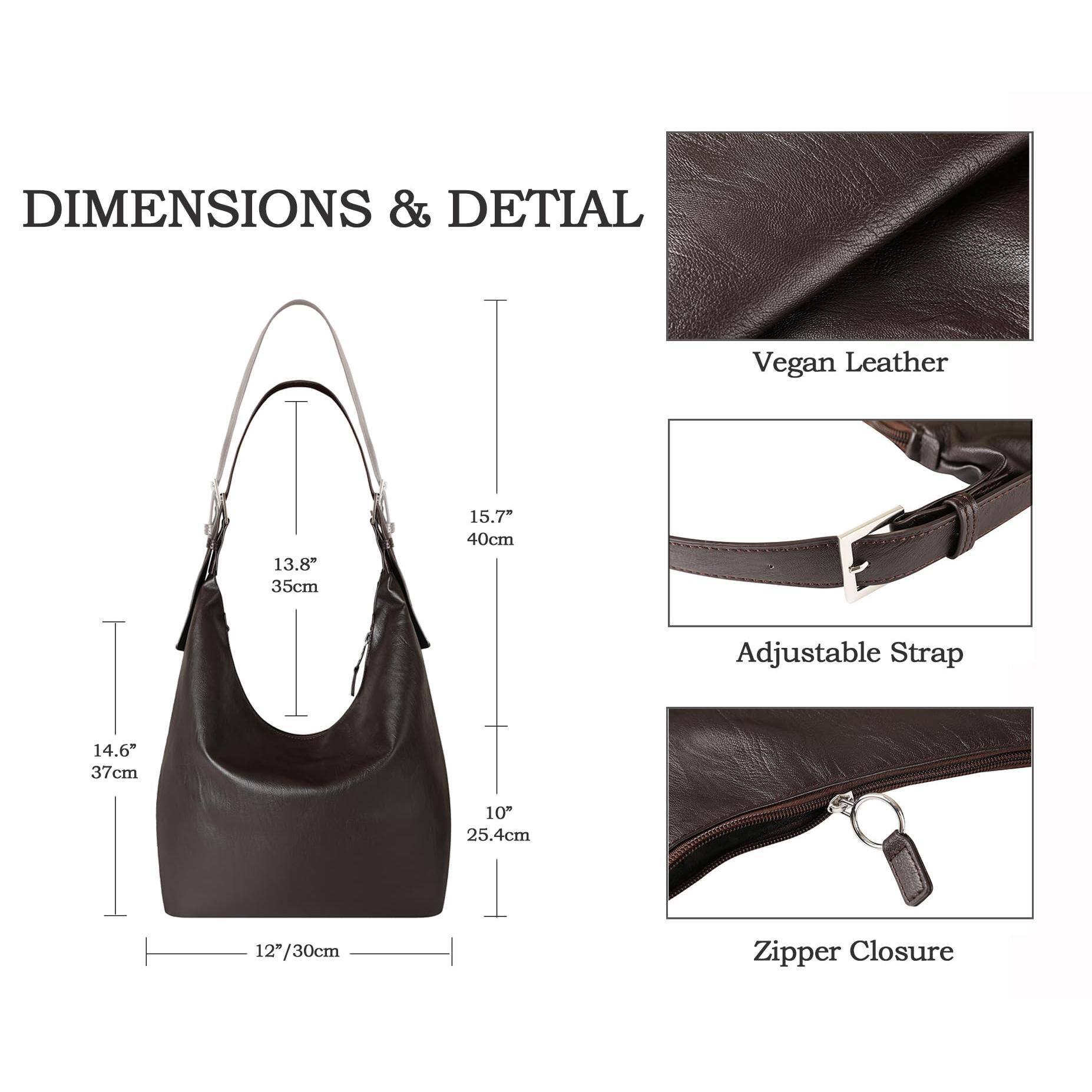 DIMENSIONS & DETAIL

- Vegan Leather
- 13.8" / 35cm
- 15.7" / 40cm
- Adjustable Strap
- 14.6" / 37cm
- 10" / 25.4cm
- 12" / 30cm
- Zipper Closure