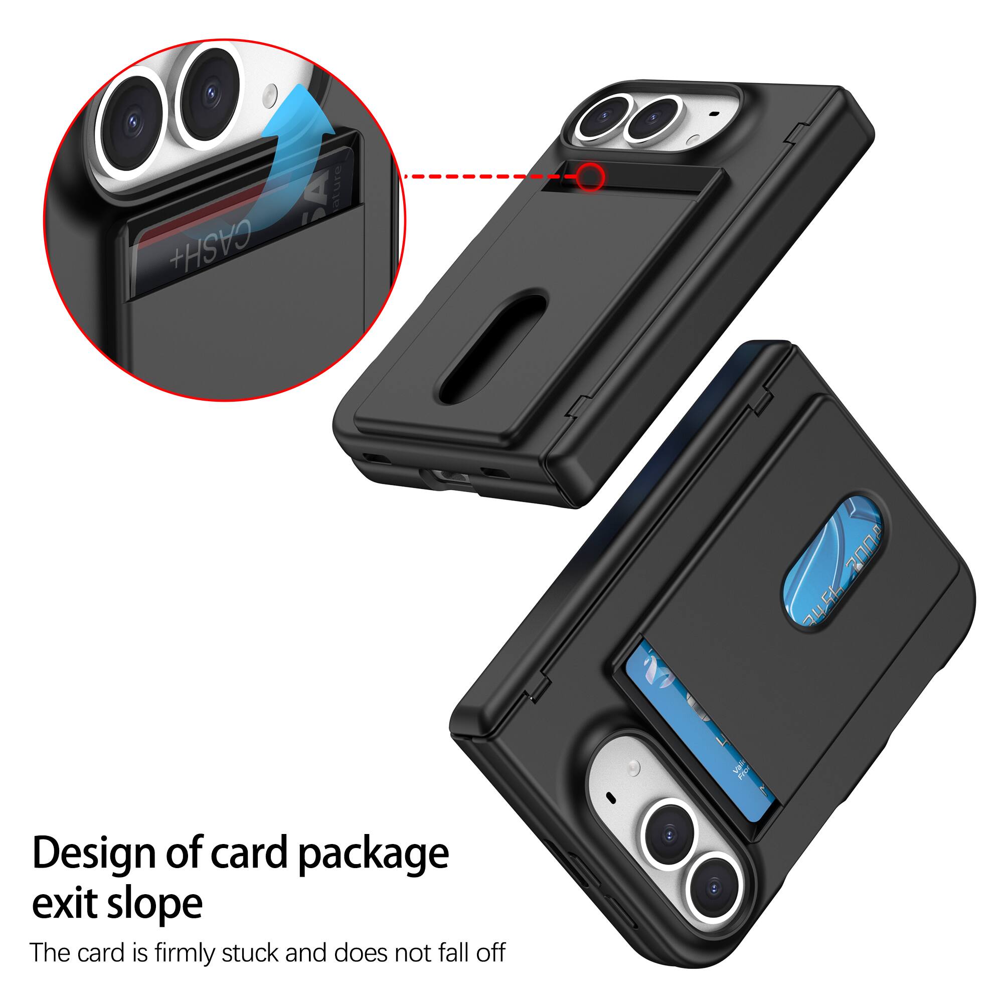 CASH+
ature
300 24

Design of card package exit slope
The card is firmly stuck and does not fall off