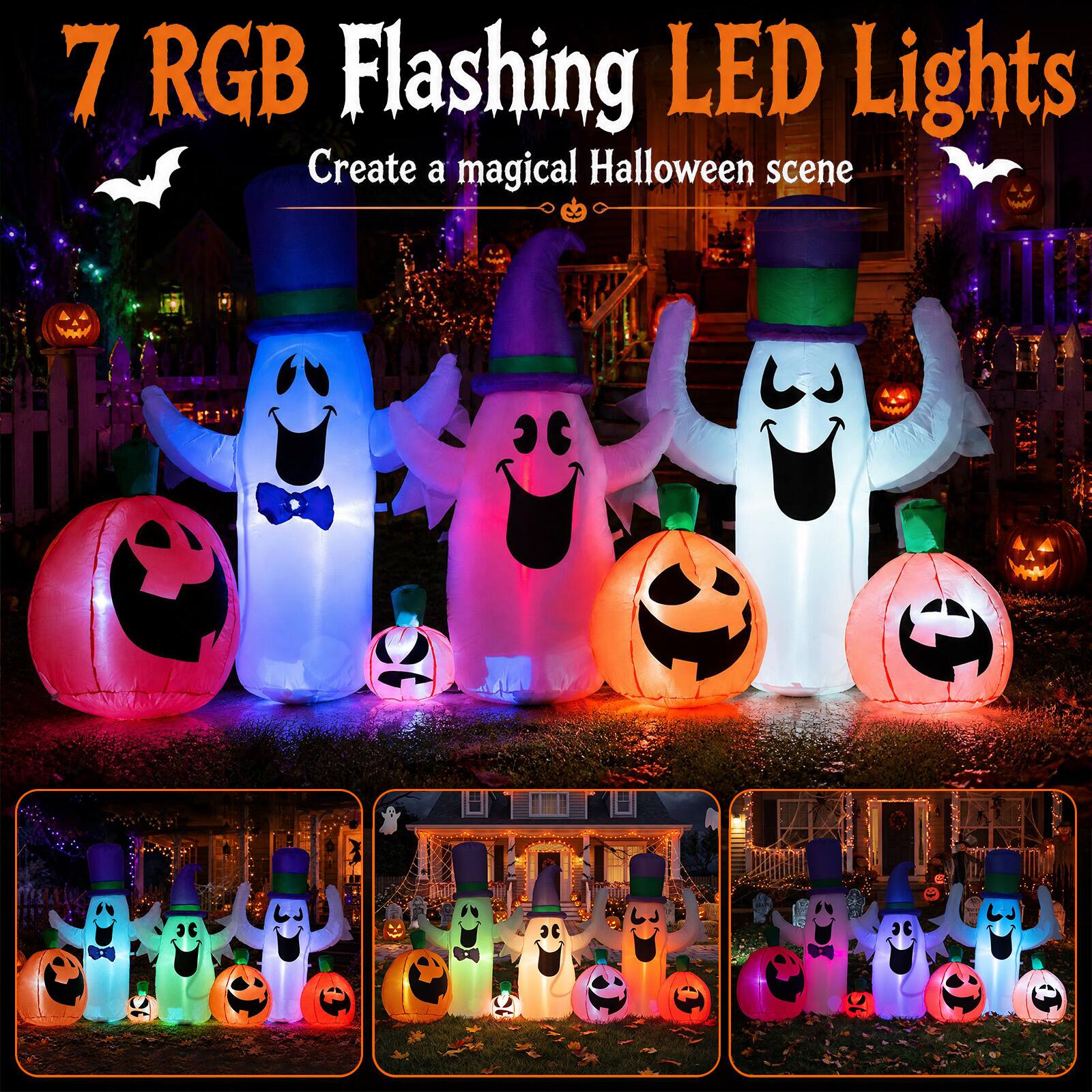 7 RGB Flashing LED Lights  
Create a magical Halloween scene
