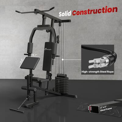 Soozier Multifunction Home Gym System, Workout Station with 99Lbs Soozier Multifunction Home Gym System, Workout Station with 99Lbs