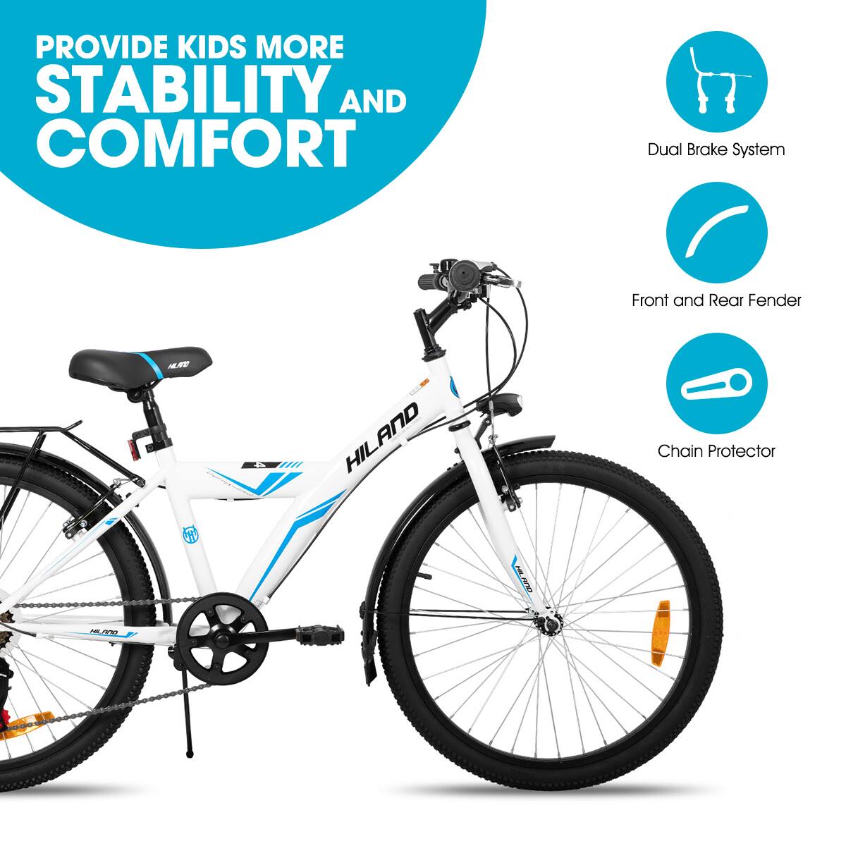 PROVIDE KIDS MORE STABILITY AND COMFORT

- Dual Brake System
- Front and Rear Fender
- Chain Protector