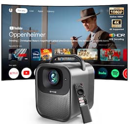ETOE Seal Pro 1080P Google TV Projector w/ Netflix Certified, 1300 ETOE Seal Pro 1080P Google TV Projector w/ Netflix Certified, 1300