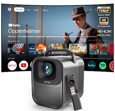 ETOE Seal Pro 1080P Google TV Projector w/ Netflix Certified, 1000 ETOE Seal Pro 1080P Google TV Projector w/ Netflix Certified, 1000