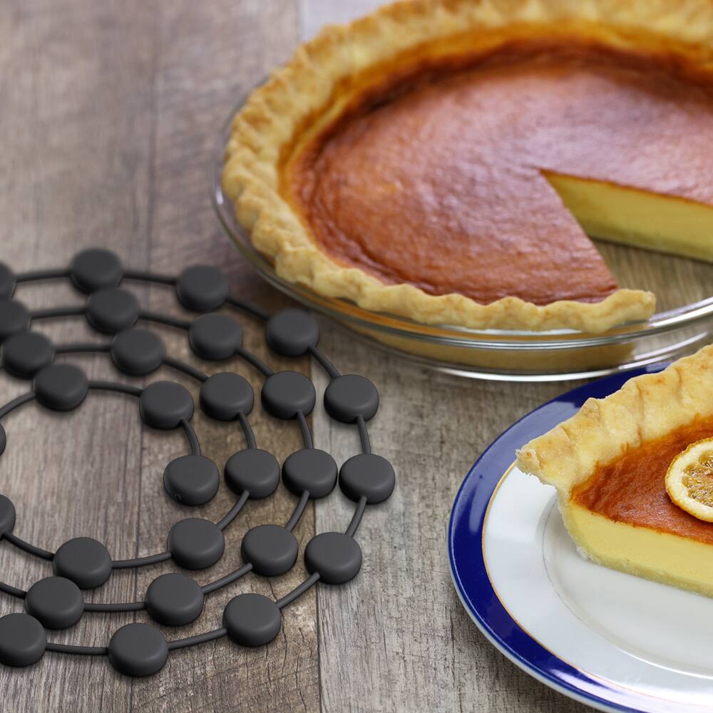 Back. Empava - 46-in L Multi-Purpose Silicone Pizza Tools Pie Weights Chain and Trivet - Black.