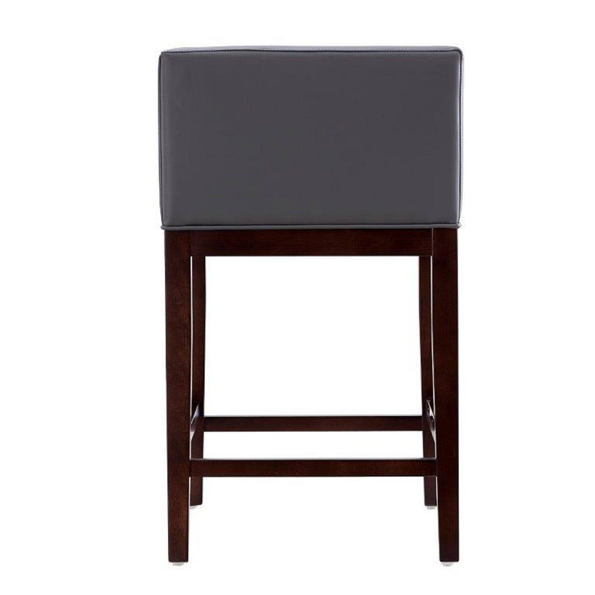 Alt View 1. Manhattan Comfort - Kingsley Mid-Century Modern Wood Upholstered Counter Stool - Gray.