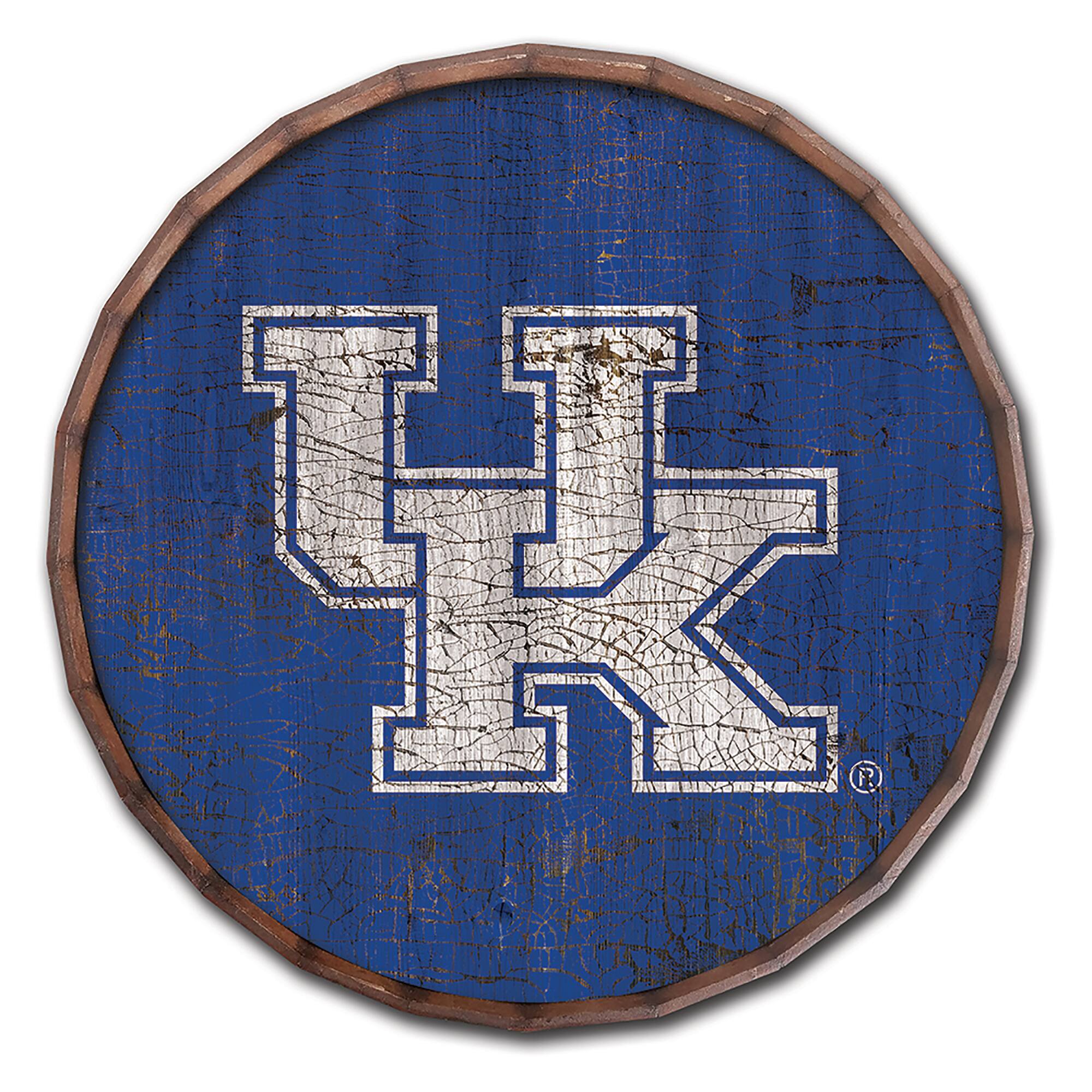 Front. Fan Creations - Kentucky Wildcats 24" Cracked Color Barrel Top Sign - Multicolor.