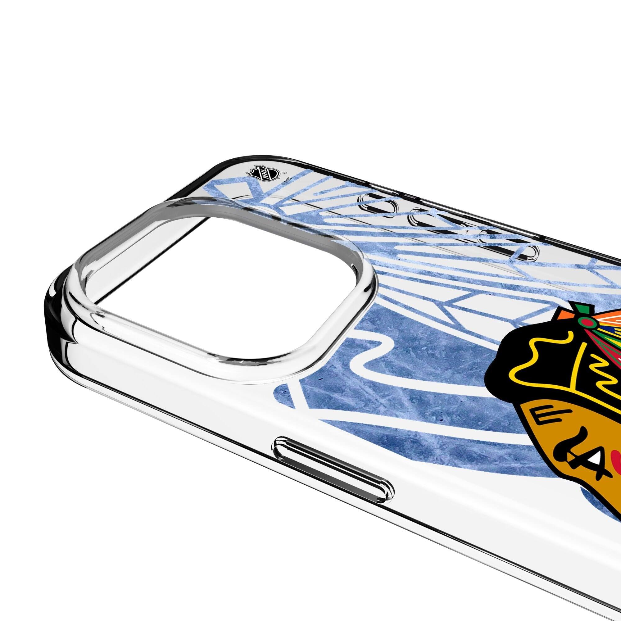 Alt View 2. Keyscaper - Chicago Blackhawks iPhone Clear Ice Case - 16 Plus - Multicolor.