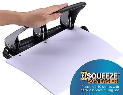 EZ SQUEEZE™  
50% EASIER  
Punches 1-40 sheets with 50% less force during use