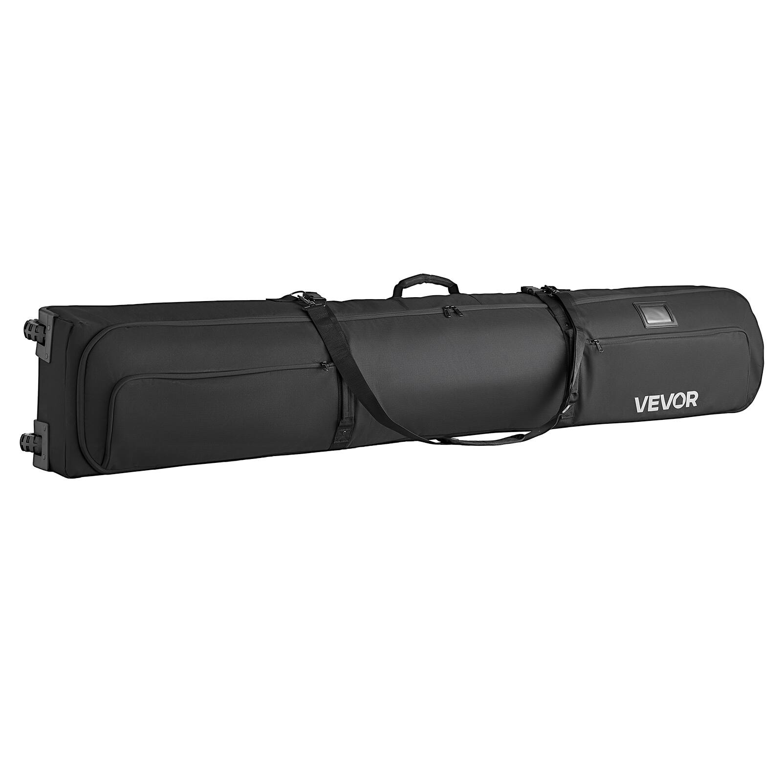 Alt View 5. VEVOR - Padded Ski and Snowboard Travel Bag with Wheels, Fits Up to 68.9 in/175 cm, Durable 600D Waterproof Oxford Fabric - Black.