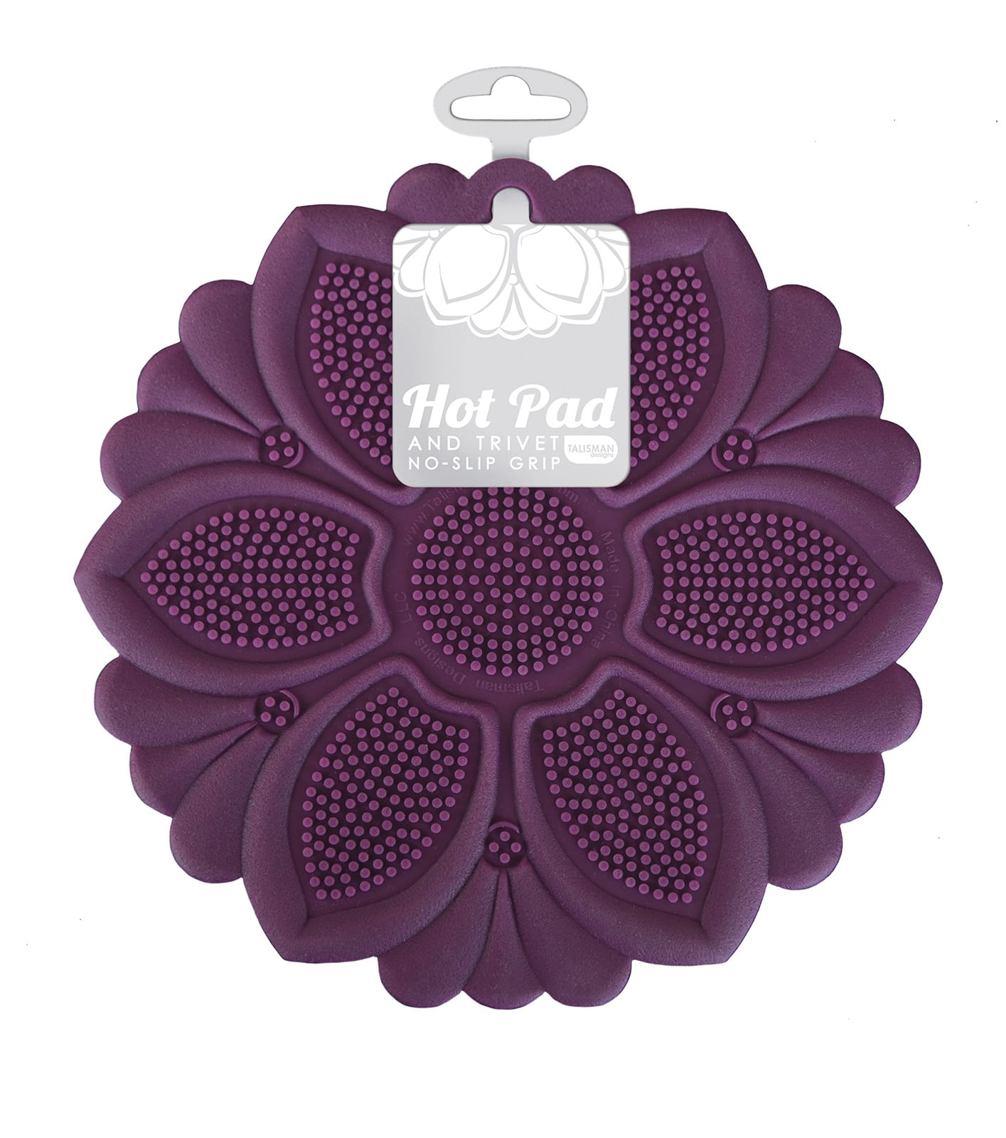 Talisman Designs - Silicone Nonslip Grip Silicone Hot Pad & Trivet, Set of 1 - Purple