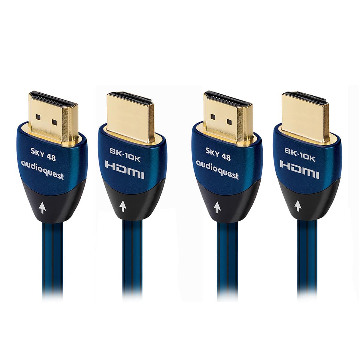 AudioQuest - Sky 48 Gbps 8K-10K Ultra High Speed HDMI Cable with eARC (3.0 Meters) - Pair - Blue