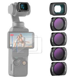 Neewer - 4-Pack ND/PL Filter & 0.75X Wide Lens Set for DJI Pocket 3, w/ Screen Protectors, FL-B07