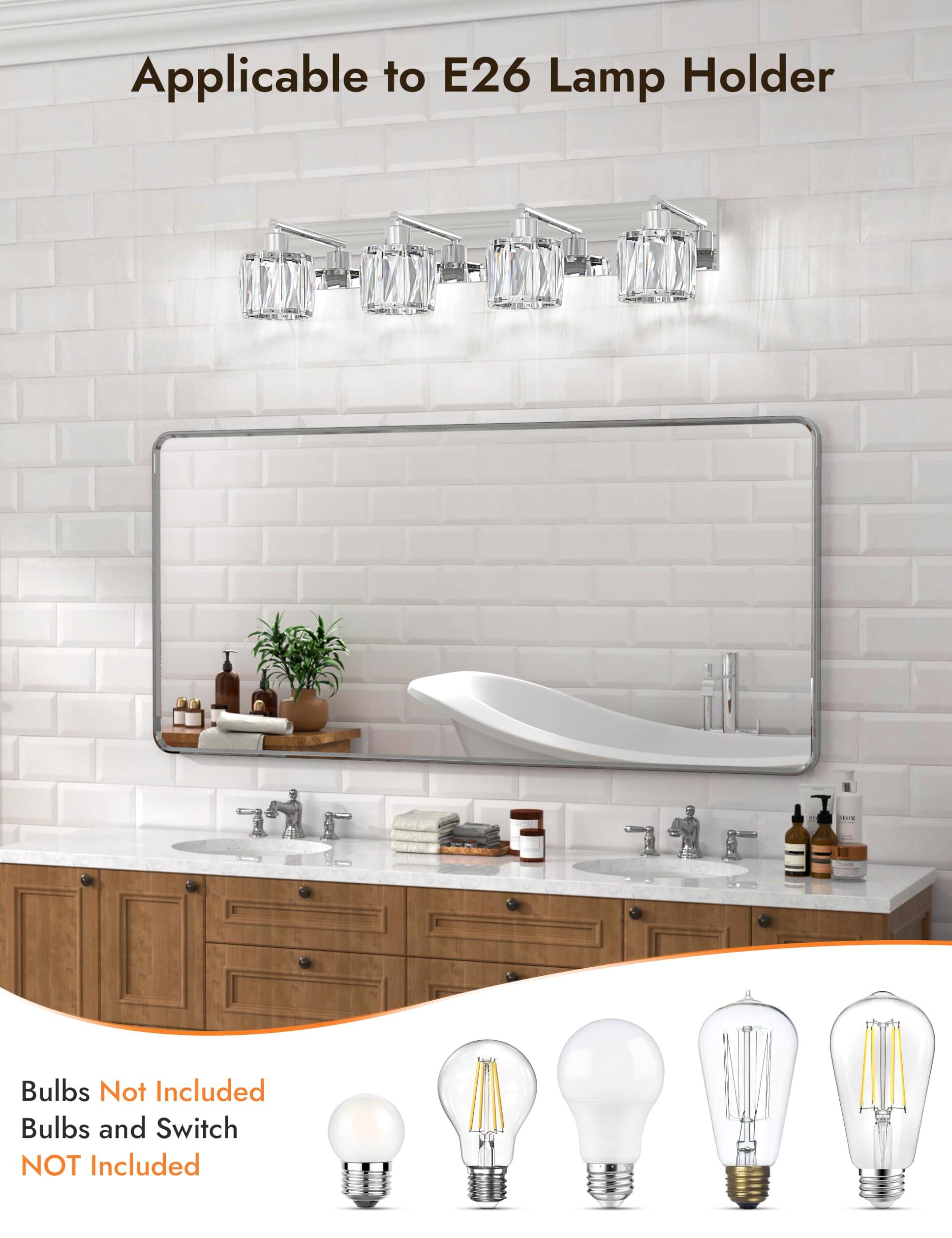 Applicable to E26 Lamp Holder

Bulbs Not Included  
Bulbs and Switch NOT Included