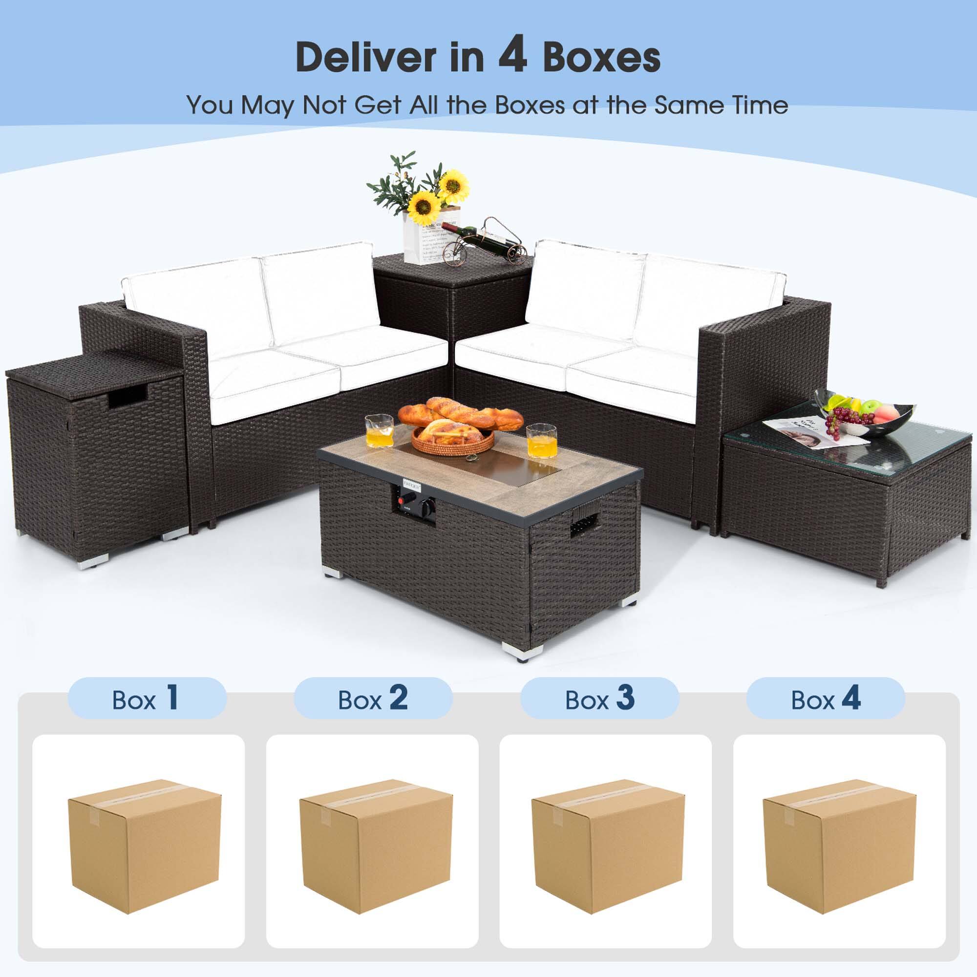 Deliver in 4 Boxes  
You May Not Get All the Boxes at the Same Time  

Box 1  
Box 2  
Box 3  
Box 4