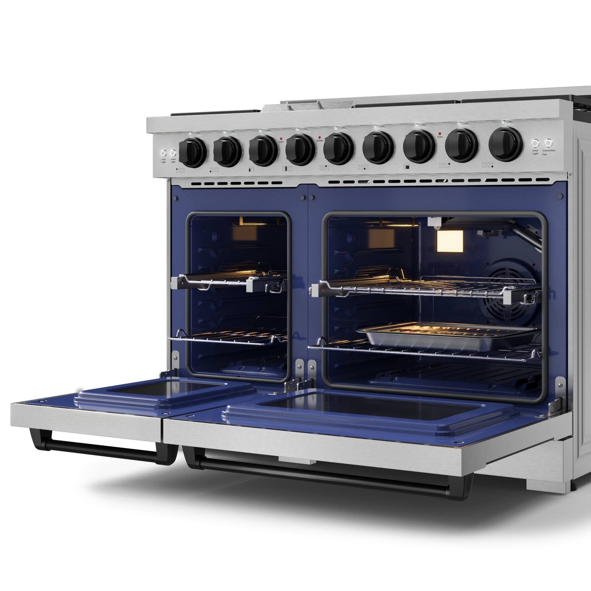 Alt View 13. Thor Kitchen - Gordon Ramsay Series by Thor Kitchen 6.8 Cu. Ft Freestanding Gas Range with Black Hardware - Stainless Steel.