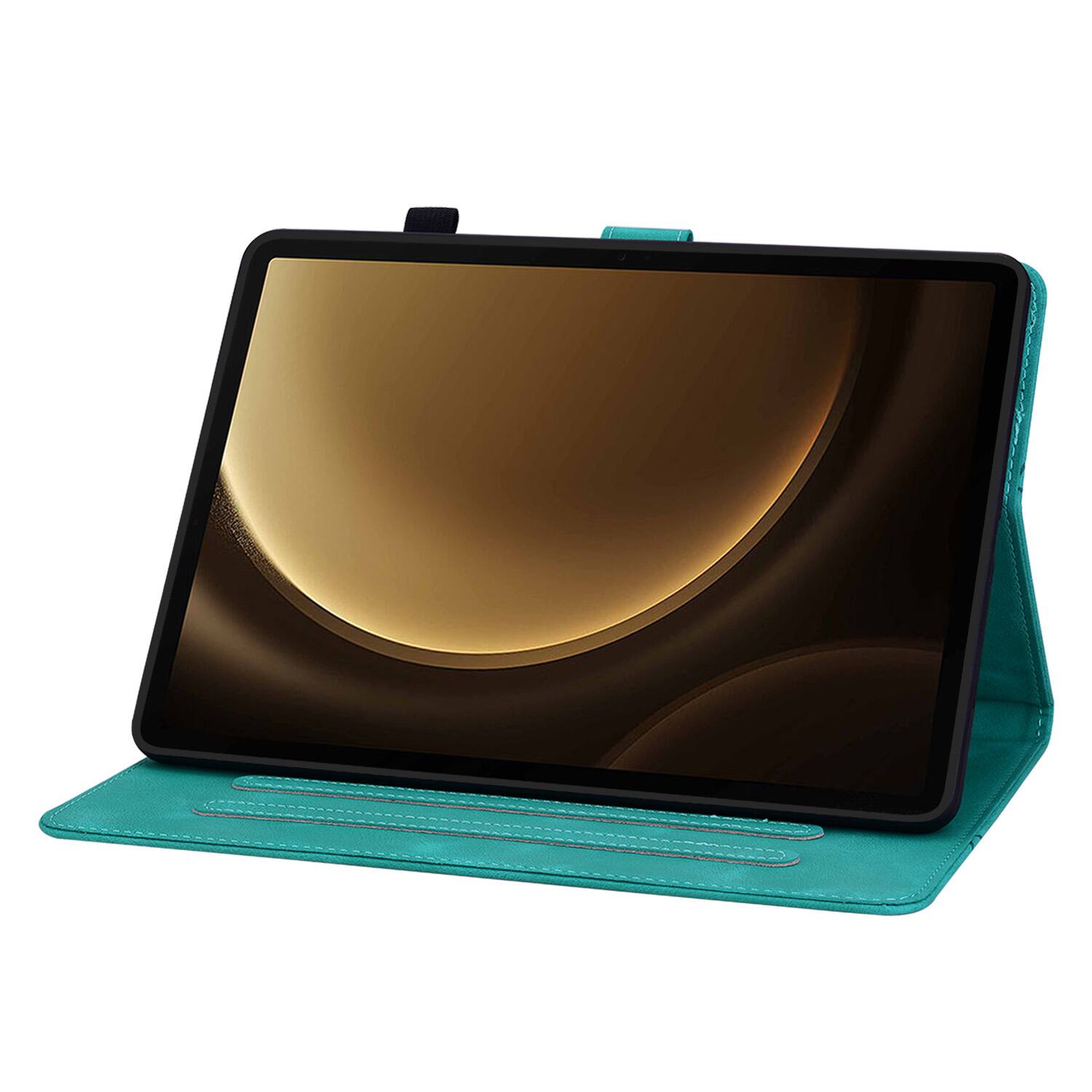 Alt View 1. Dteck - Case for Samsung Galaxy Tab S9+/S9 Plus 12.4" 2023 (SM-X810),Embossed Pattern PU Leather Flip Card Holder Stand Cover - Green.