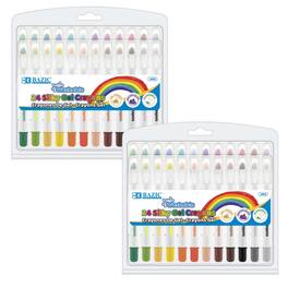 BAZIC Products - Washable Silky Gel Crayons, 24 Per Pack, 2 Packs