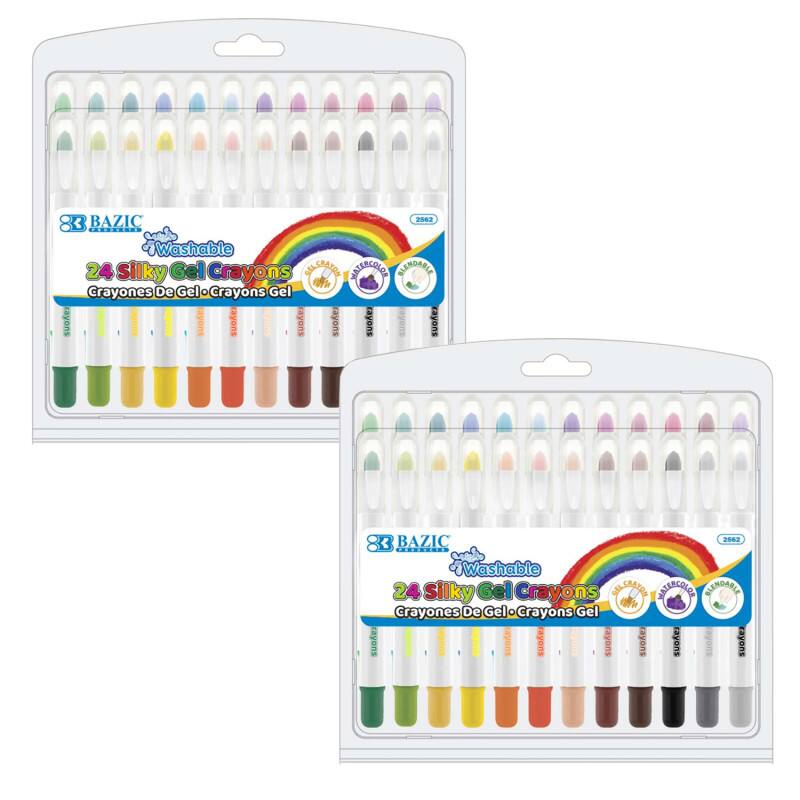 BAZIC 2962 83 Washable 24 Silky Gel Crayons  
Crayones De Gel - Crayons Gel  

BAZIC 2843 83 Washable 24 Silky Gel Crayons  
Crayones De Gel - Crayons Gel