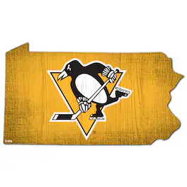 Fan Creations - Pittsburgh Penguins 12" Logo State Sign - Multicolor