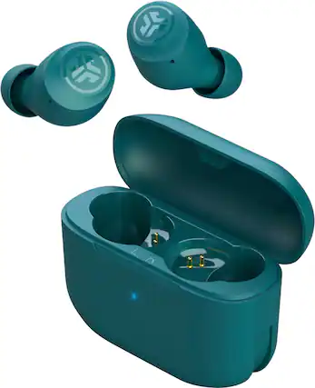 Front. JLab - GO Air Pop True Wireless Earbuds - Teal.