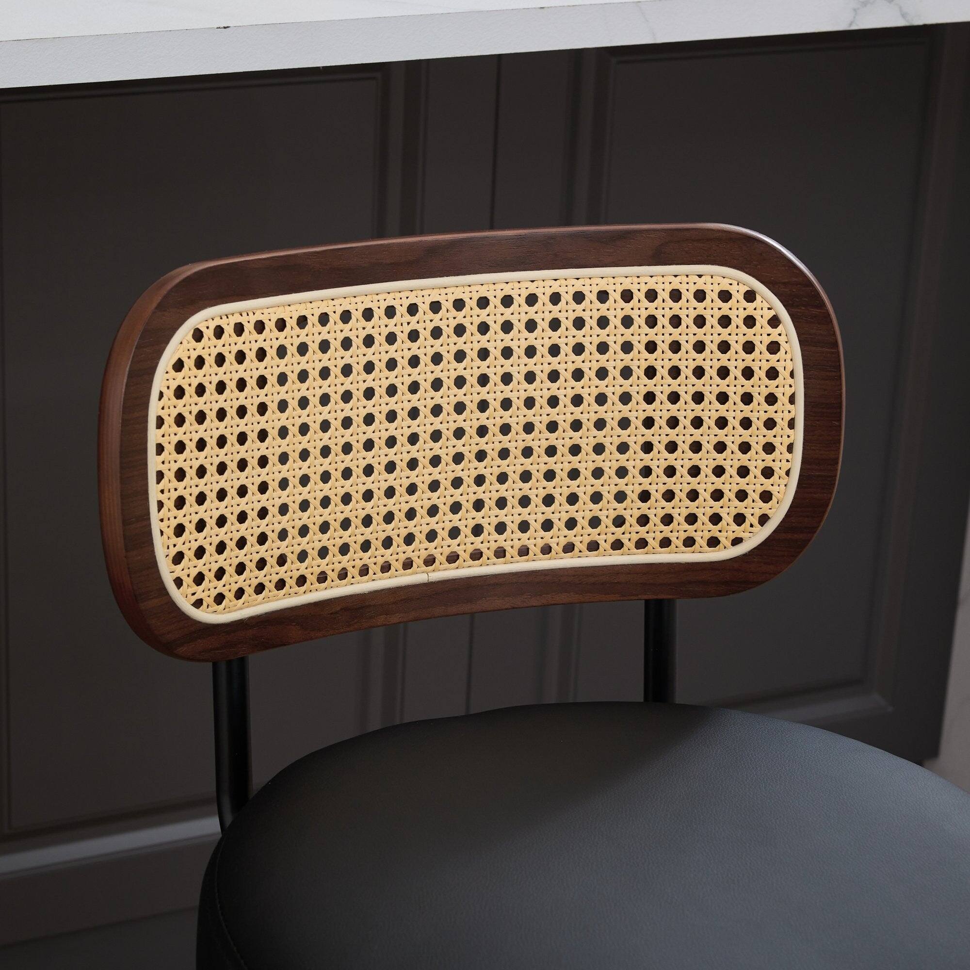 Alt View 7. Boyel Living - 26 Inch Swivel Counter Height Bar Stools Set of 2 with Walnut Bentwood Legs - Black.