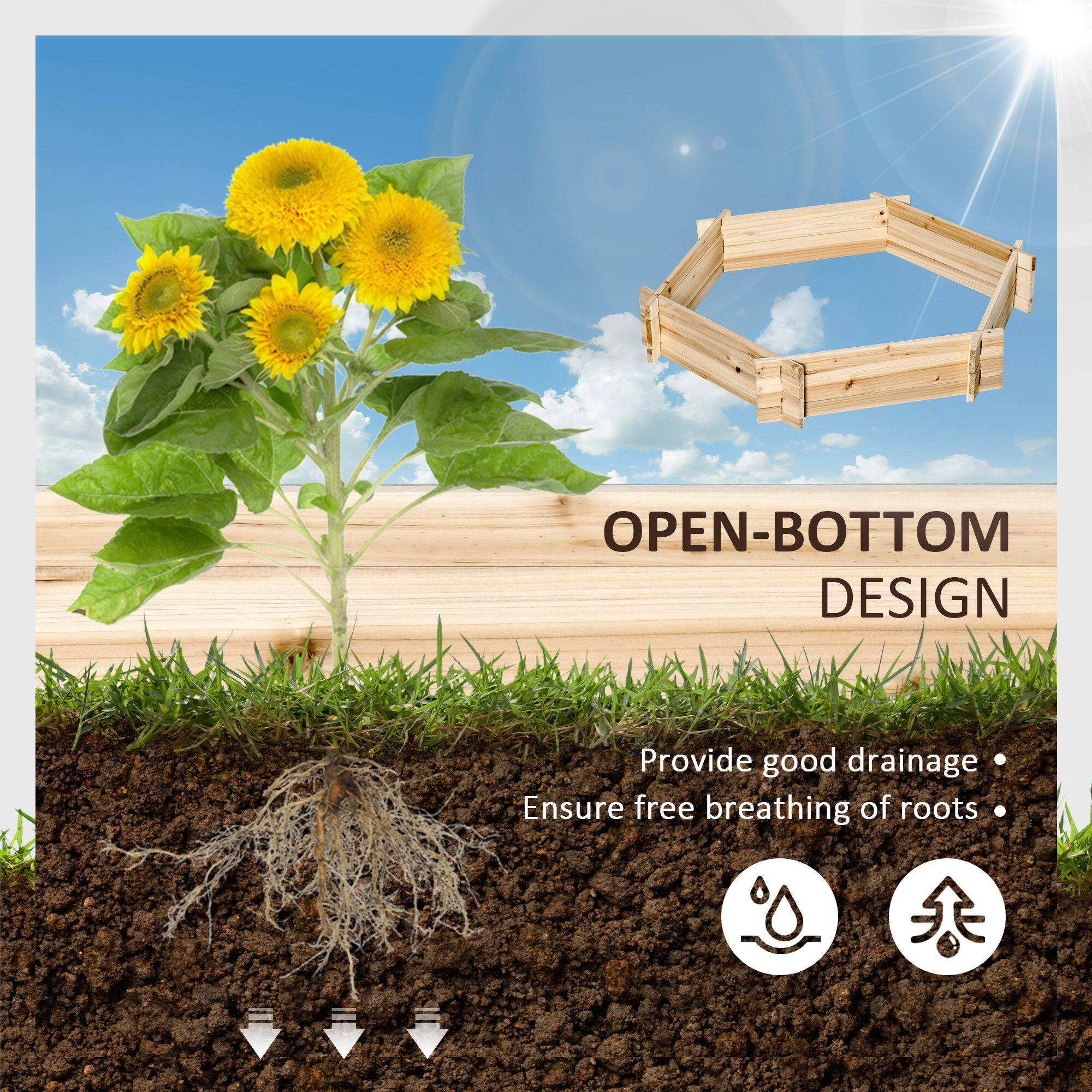 OPEN-BOTTOM DESIGN

Provide good drainage  
Ensure free breathing of roots